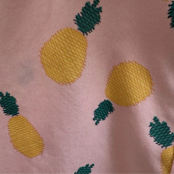 Lands' End Pink Pineapple Supima Cotton Sleeveless Button-Up Blouse SZ 12T NWOT - Picture 3 of 6